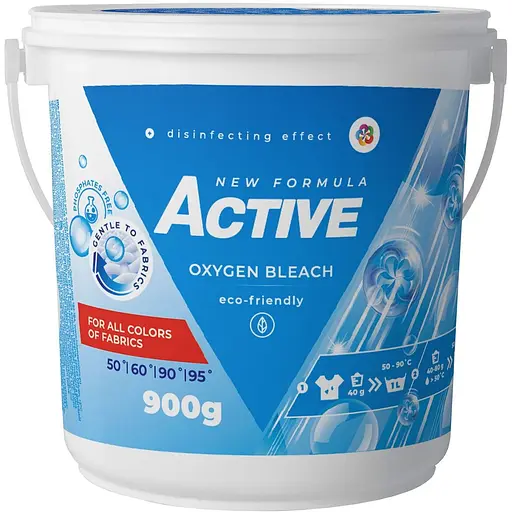 Кислородный отбеливатель Active для белых тканей с ароматом свежести 900 г