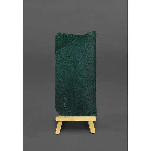 Кожаный чехол для очков BlankNote Краст Зеленый - фото 4