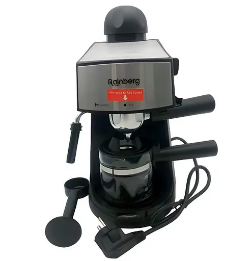 Кофеварка рожковая Rainberg RB-8111 с капучинатором для эспрессо капучино и латте 2200 Вт 0.24 л Черная - фото 2