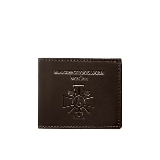 Кожаная обложка для удостоверения министерства обороны темно-коричневая - фото 6