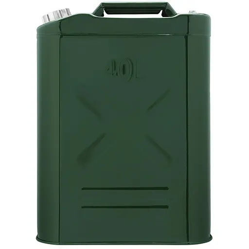 2E Канистра топливная вертикальная 40л металл 1мм, 5.2кг, зеленый