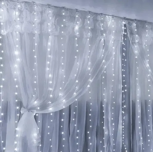 Новогодняя светодиодная гирлянда-штора Роса 2x2 м LED 160 лампочек Белый - фото 2