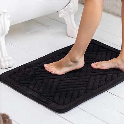 Коврик для ванной и туалета Lovely Svi мягкий, абсорбирующий, нескользящий 50 x 80 x 1.5 Черный (2565033) - фото 2