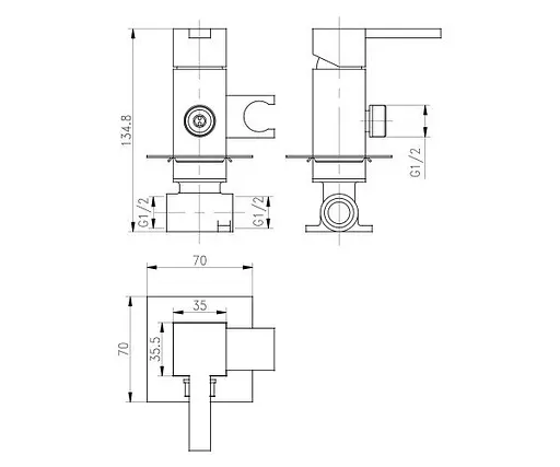 Набор гигиенического душа скрытого монтажа Miro Europe SUM11+SOLR 8.MB, черный - фото 2