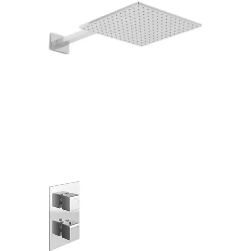 Душова система Kohlman Excelent 35 chrome з термостатом + BOX прихованого монтажу KPL-QW431HQ35, Хром - фото 1