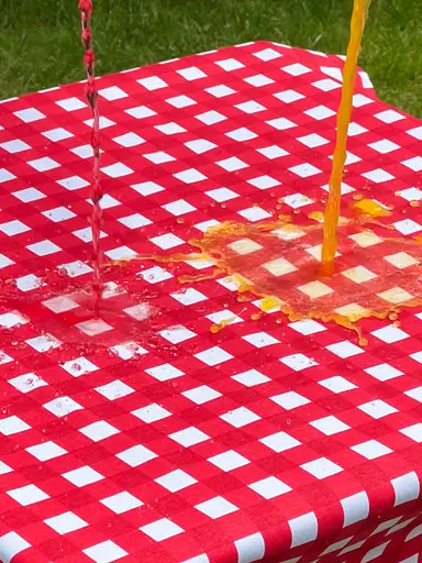 Водоотталкивающая Скатерть Красная клетка 220х140 см (+ 4 салфетки 30х40) - фото 5