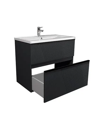 Тумба Мойдодир Rome 80-U с умывальником Debut 80 на подвесная/напольная Графит - фото 4