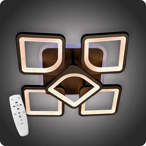 Люстра світлодіодна 517 Dlight 3color з пультом 80Вт Чорний (01864) - фото 1