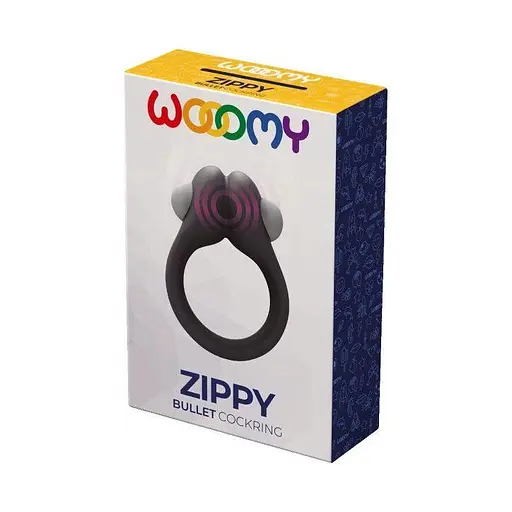 Эрекционное виброкольцо Wooomy Zippy 1 виброрежим диаметр 3-4.2 см - фото 4
