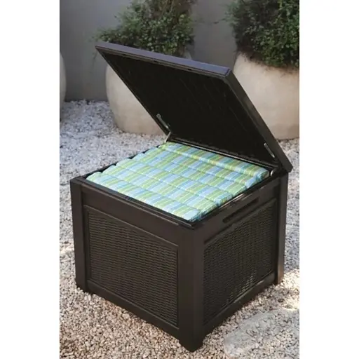 Стіл-скриня Prosperplast Cube Rattan 208 л коричневий - фото 2