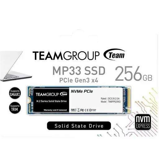 Накопичувач SSD Team m.2 NVMe MP33 256 GB PCIe 3.0 240 (TM8FP6256G0C101) - фото 3