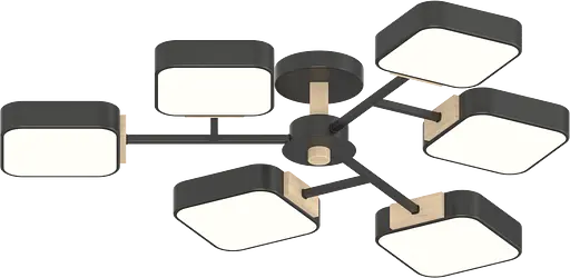 Люстра VALESO XI3363-6 черный+дерево