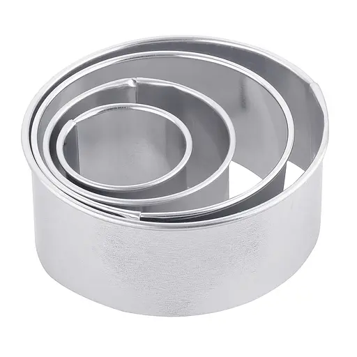 Форми круглі для оформлення страв салатів, гарнірів, десертів (4 штуки в комплекті) Ø 10.5/9/6.5/4.5 см, Master Class Металлик 81682 - фото 4