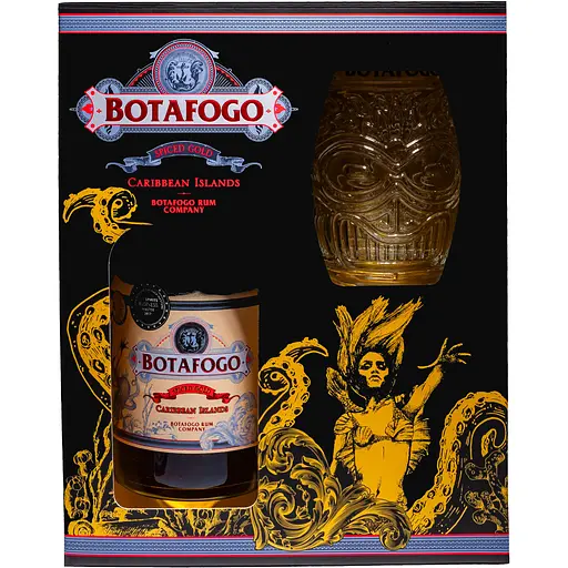 Уценка. Ром Botafogo Spiced 40%, 0.7 л + стакан в подарочной упаковке