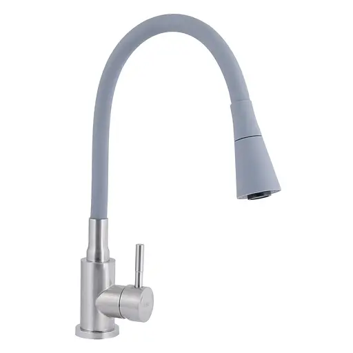 Змішувач для кухні Lidz Aria 015F31 з гнучким виливом (k35) LDARI015F31GNK31871 Grey/Nickel Сірий - фото 1