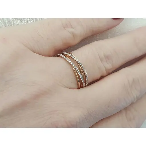 Золотое кольцо Империя золота с фианитами. КВ1168И 17,5 - фото 2