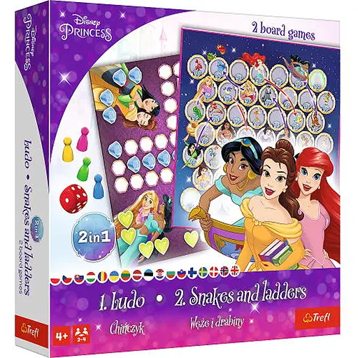 Настольная игра Trefl Лудо 2 в 1. Принцессы Диснея (Ludo 2 in 1: Disney. Princess) (02418) - фото 1
