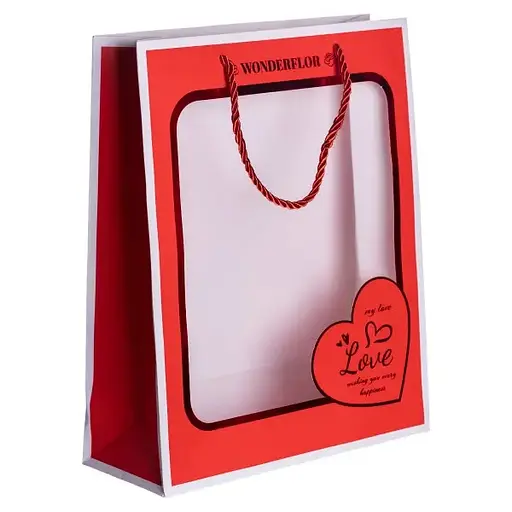 Подарочный пакет Yiwu HP-10359-18 Love 26х10х32 см 12 шт. - фото 2
