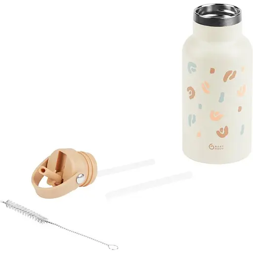 Термос детский Babymoov с трубочкой металлический 350 мл бежевый (A005010) - фото 2