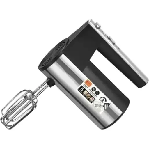 Ручной миксер Domotec R-6690 с насадками 5 скоростей 600 Вт Серо/Черный - фото 1