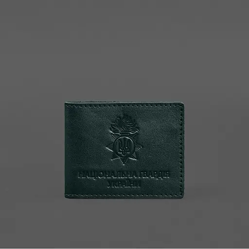 Кожаная обложка для служебного удостоверения Национальной гвардии Зеленая - фото 5