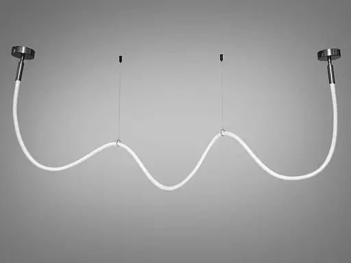 Якісна світлодіодна люстра шланг, 28 Вт, чорний хром - фото 1