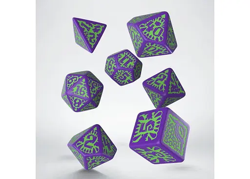 Набор кубиков Pathfinder Goblin Purple & green Dice Set , 7 шт. (SPAT18) - фото 2