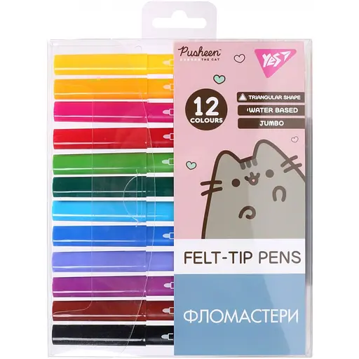 Фломастеры Yes Jumbo Pusheen 12 цветов (650589)