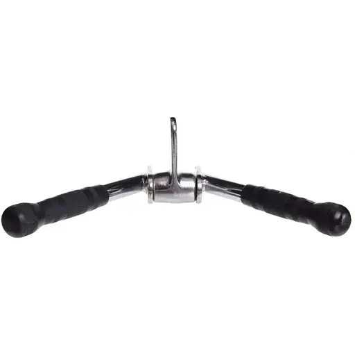 Ручка для верхньої тяги York Fitness V-подібна на трицепс з обертовим підвісом та гумовими рукоятками, хром - фото 4