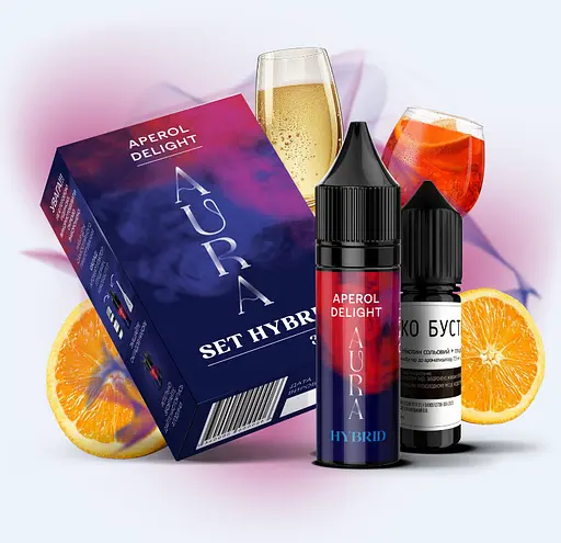 Набор компонентов для самозамеса солевой заправки Aura HYBRID 10 мл Aperol Delight Апероль, 0-50 мг (17219)