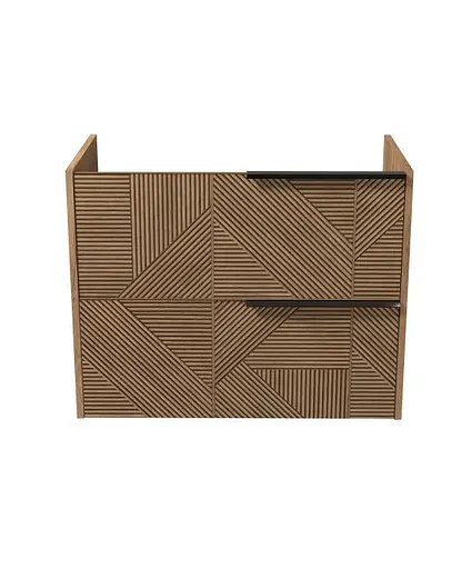 Тумба Мойдодир Cubic 80-A підвісна під умивальник дуб обпалений - фото 4