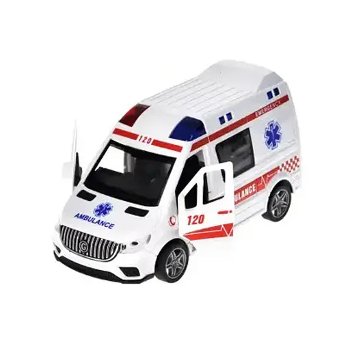 Дитяча інерційна машинка "Швидка допомога" YG Toys YM-9930F(Ambulance) звукові ефекти - фото 1