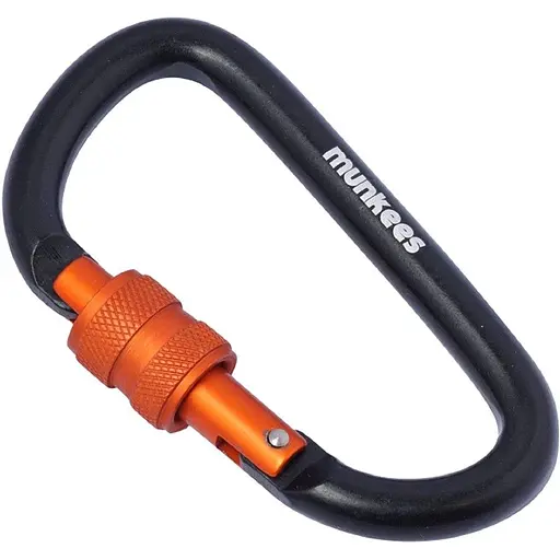 Брелок-карабін Munkees 3248 D with Screw Lock 8х80 мм Black (1012-3248-BK)