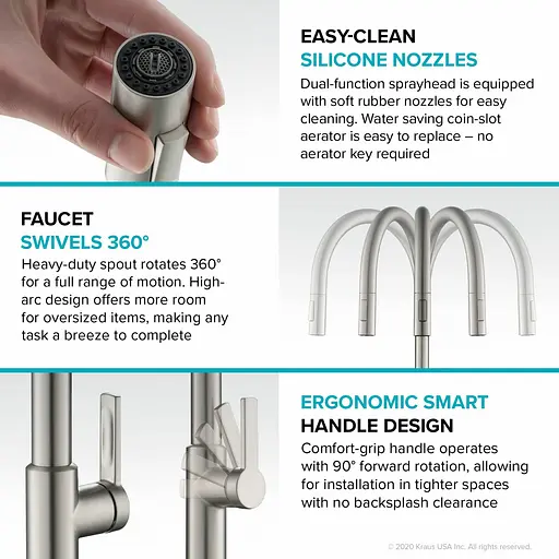 Змішувач для кухні Kraus Oletto KPF-2821MB Чорний матовий - фото 10