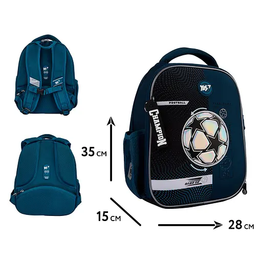 Рюкзак шкільний каркасний YES Football Game H-100 - фото 2