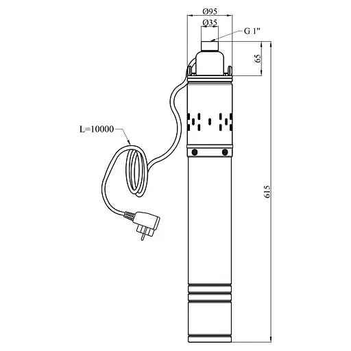 Насос глибинний шнековий Agua 4S QGD2,4-130-0,75 з вбудованим конденсатором (CV035074) - фото 5