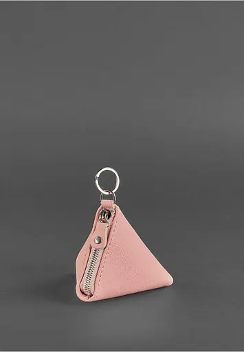 Женская кожаная монетница 2.0 Пирамида розовая - фото 2