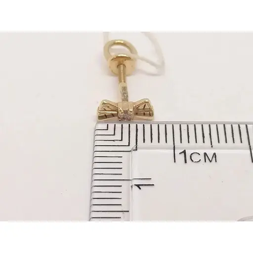 Золотые серьги-пуссеты Семейные драгоценности с фианитами. 131079 - фото 3