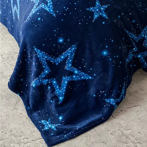 Плед Love You Созвездие грез 150x200 см велсофт темно-синий (9101) - фото 3