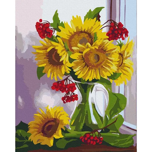 Картина по номерам Калиновые подсолнухи Valentyna Ivanova Brushme 40x50 см разноцветная 000221151