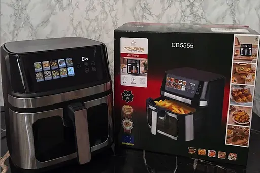 Аерофритюрниця безмасляна Crownberg CB-5555 8.5л з сенсорним керуванням 2000Вт Чорний/Сірий - фото 4