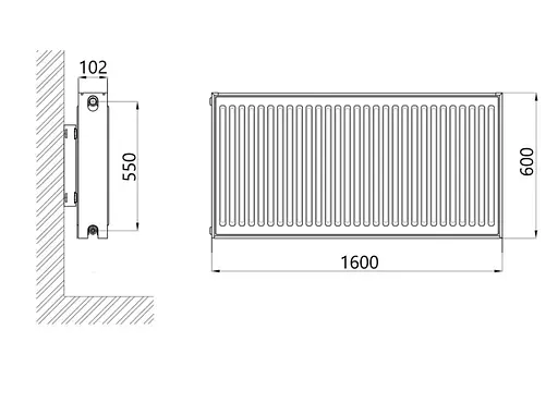 Радиатор стальной Thermo Alliance IMAS 22 тип 600x1600 мм боковое подключение (TAI226001600K) - фото 2