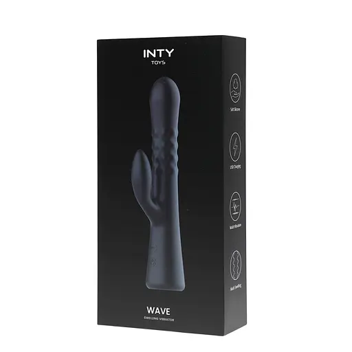 Вібратор-кролик Inty Toys Wave 23.5 см (чорний) - фото 3