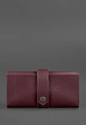 Шкіряне жіноче портмоне 3.0 бордове Krast - фото 2