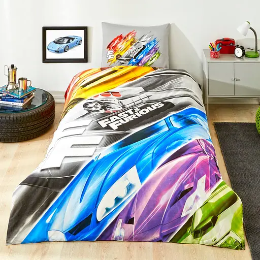 Підлітковий комплект Disney Fast and Furious Action Ранфорс / простирадло на резинці Tac pbe0051176 - фото 1