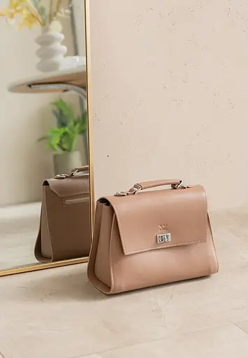 Жіноча шкіряна сумка Classic карамель краст - фото 2