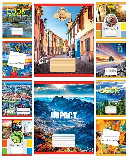 Зошити учнівські 48 аркушів клітинка Тверда 41501 Мікс ПМК1, 10 шт. в упаковці