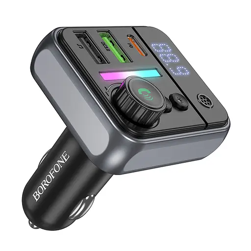 АЗП з FM-модулятором BOROFONE BC50 Ascenso PD20W+QC3.0 car BT FM transmitter Black - фото 4