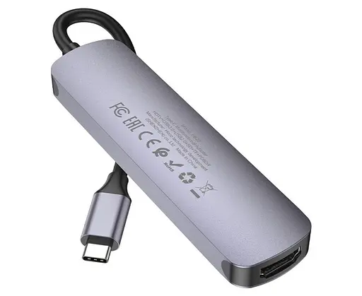 Перехідник хаб адаптер Hoco HB28 Multi-function 6-в-1 (адаптер Type-C — на 6 виходів) - фото 2