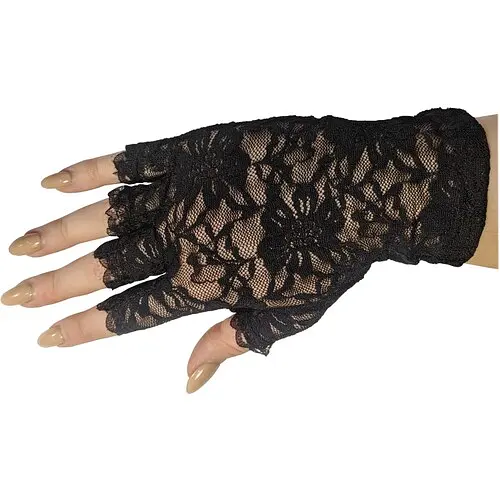 Перчатки митенки гипюровые - фото 1